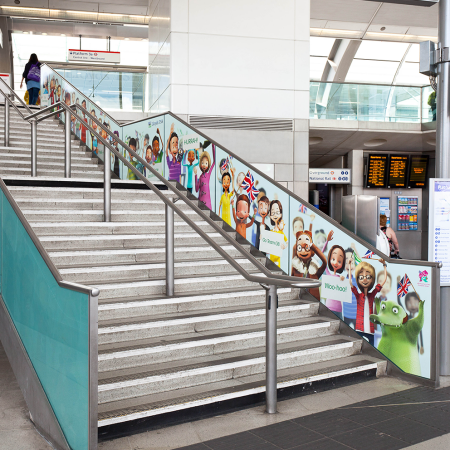 Stratford Station Building Wrap stairs angle