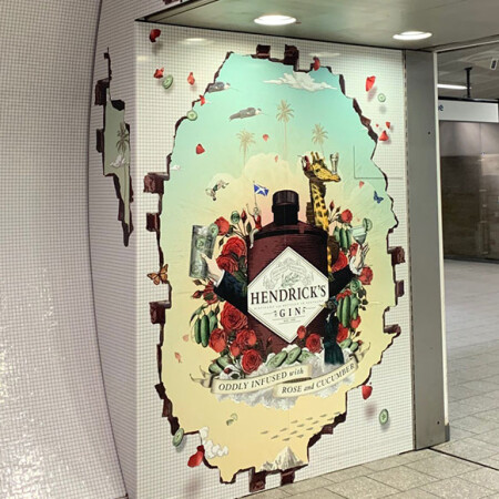 Hendrick’s Scented Graphics in brick wall