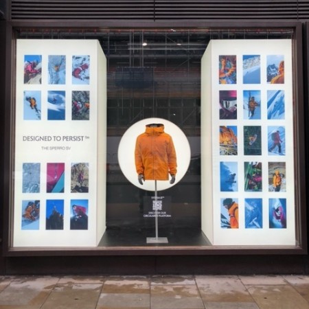 Close up of Amer Sports Arcteryx Piccadilly Store
