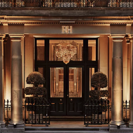 Rh London Storefront at Night