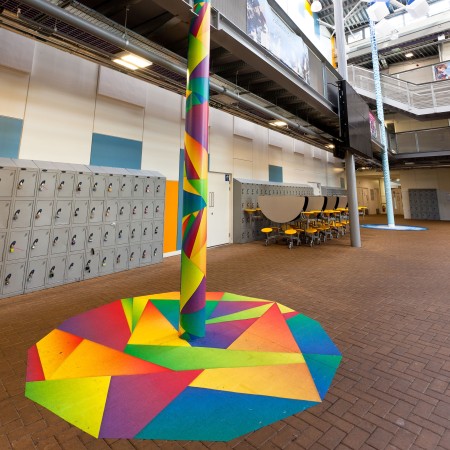Geometric Floor Graphics at A School