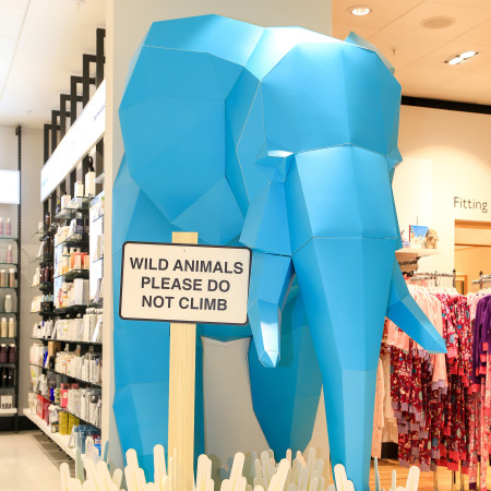 cardboard engineering blue elephant
