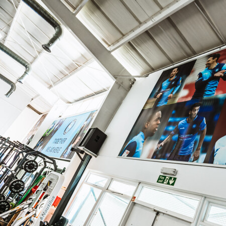 Banner of players in the training grounds.