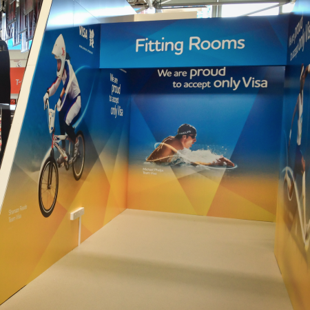 Visa, Graphics Worth Celebrating, fitting room graphics