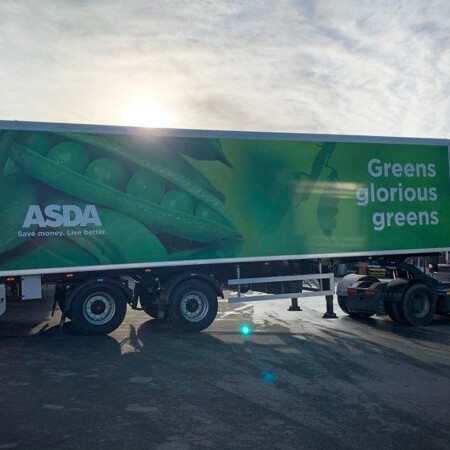 ASDA livery lorry side view