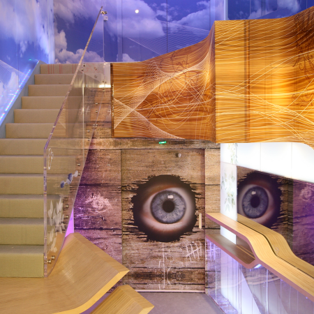 Elstree Studios - Big Brother set, eye wall graphic