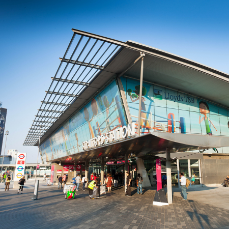 Stratford Station Building Wrap from corner