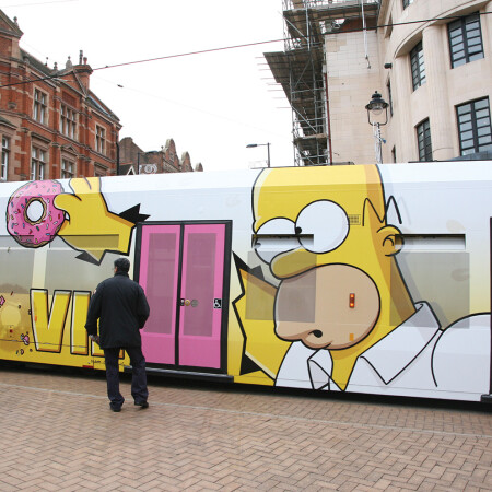 Simpsons Tram side homer