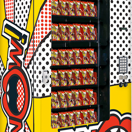Vending machine close up of graphics