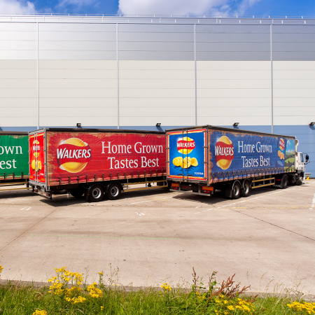 Walkers Curtain Sided Vehicles lorries from behind