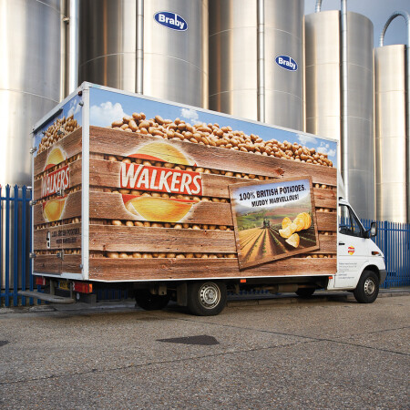 Walkers Curtain Sided Vehicles smaller truck with printed livery
