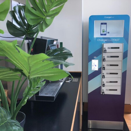 ChargeBox's Lock and Leave units with plant
