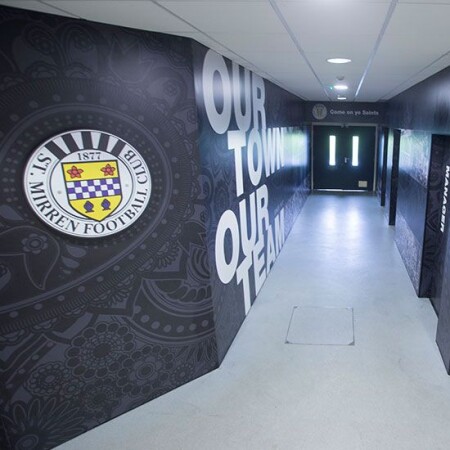 St Mirren’s Stadium logo interior graphics