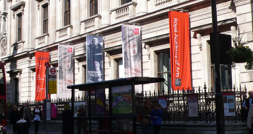Royal Academy of Arts Fabric Banners from afar