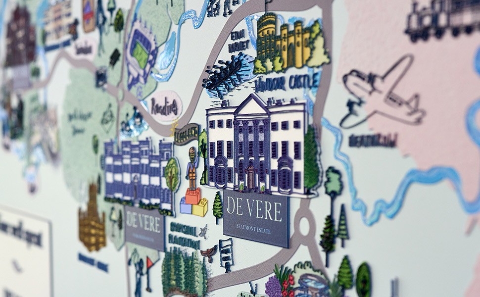 De Vere Hotels Textured Map