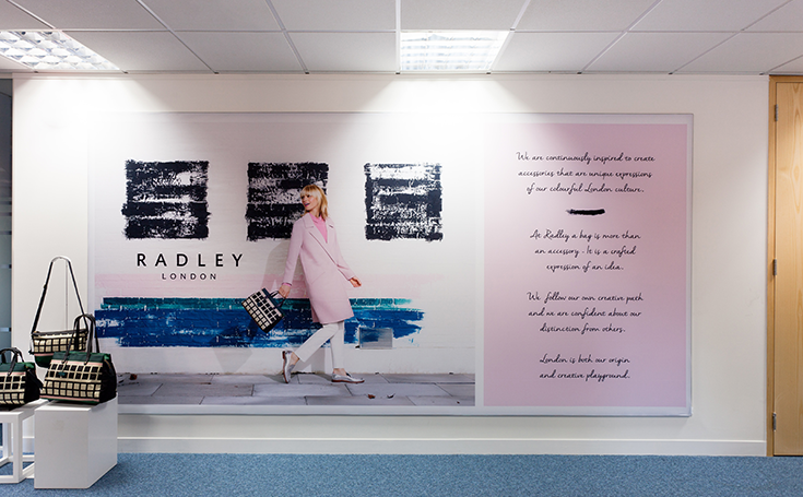 Wall graphics in a Radley shop