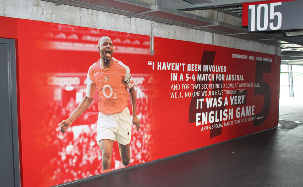 Arsenal FC Emirates Stadium wall graphics