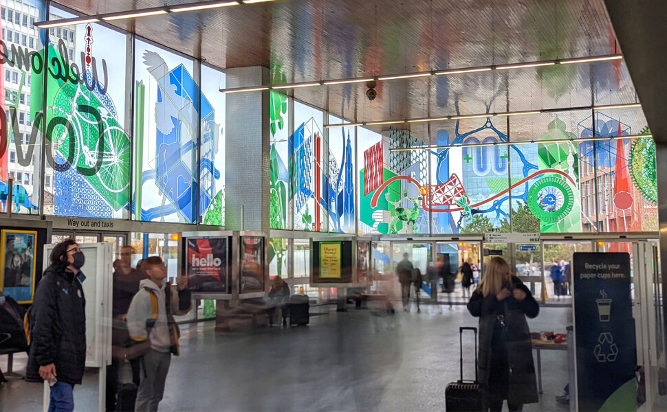 Coventry Train Station Glazing Mural.