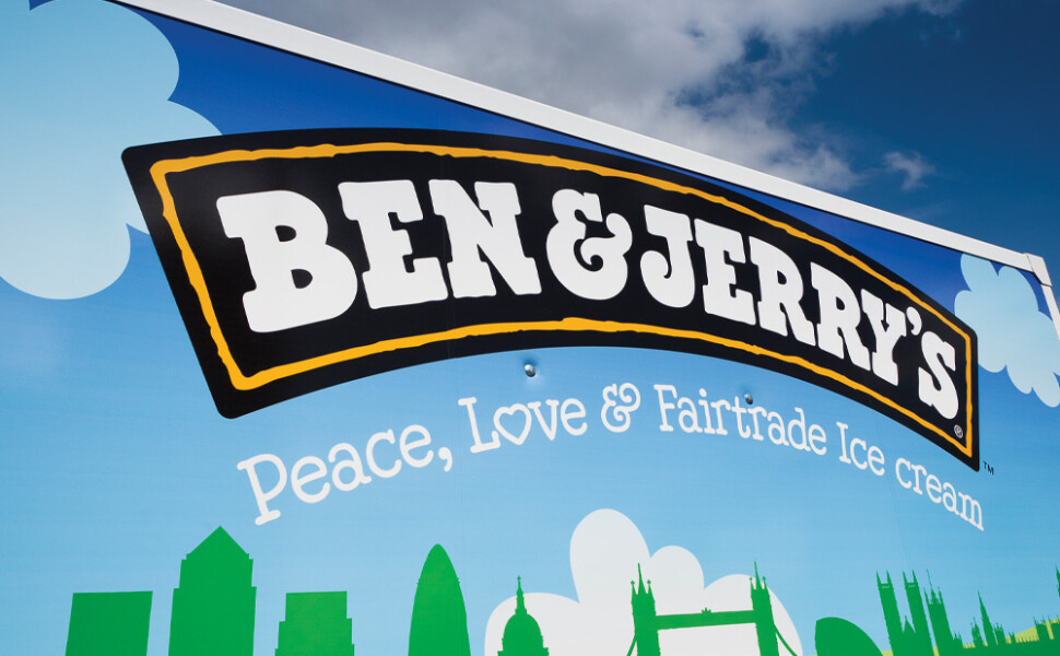 Ben & Jerry's logo close up