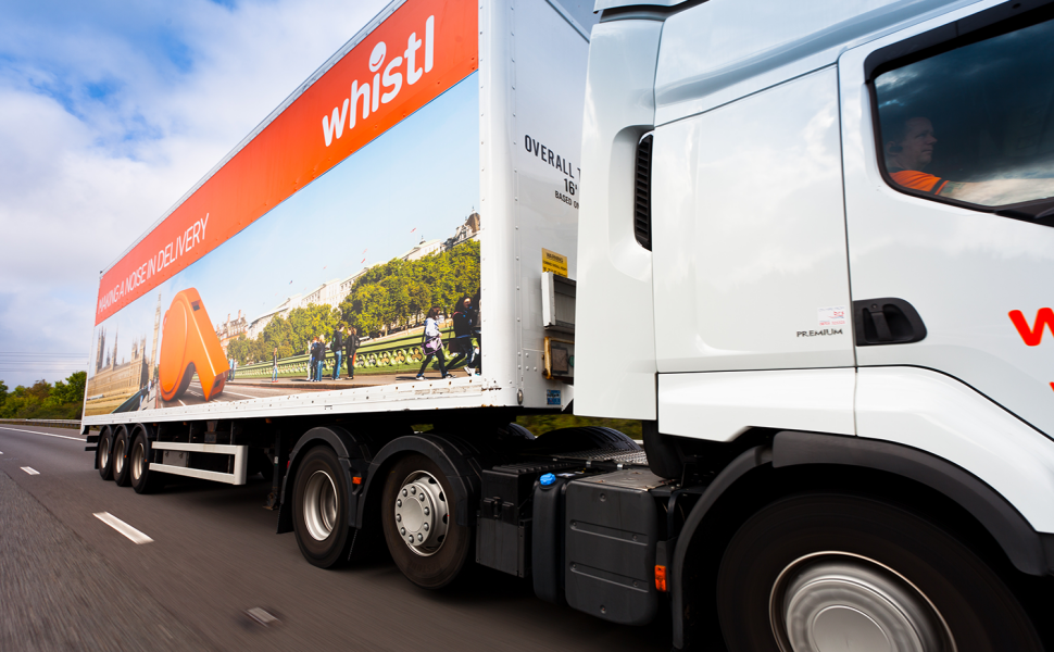 Whistl: The Big Reveal truck livery on road