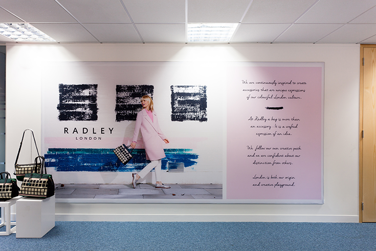 Wall graphics in a Radley shop